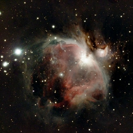 HDR image of the Orion nebula with the smaller Running Man nebula to the right